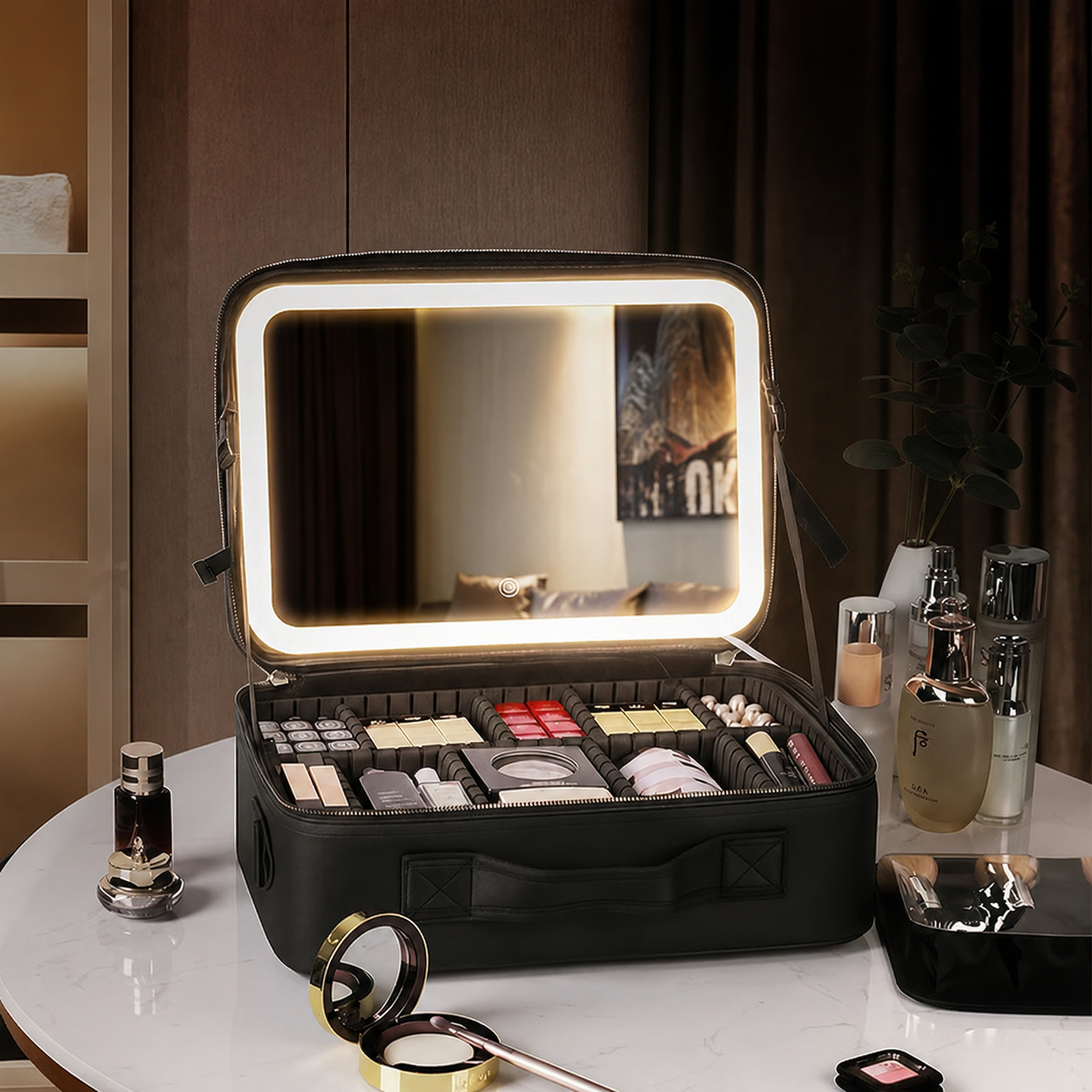 LED Travel Makeup Case